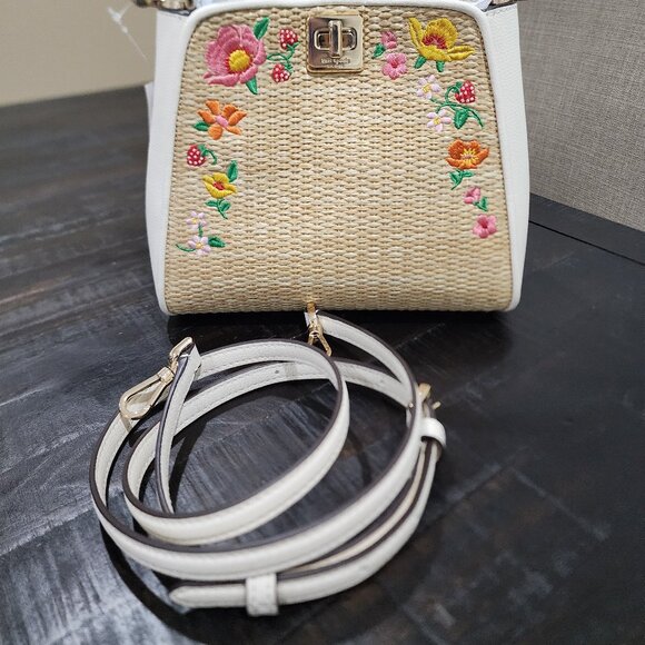 KATE SPADE PHOEBE EMBROIDERED STRAW TOP HANDLE SATCHEL-BRAND NEW WITH TAGS - Picture 2 of 7